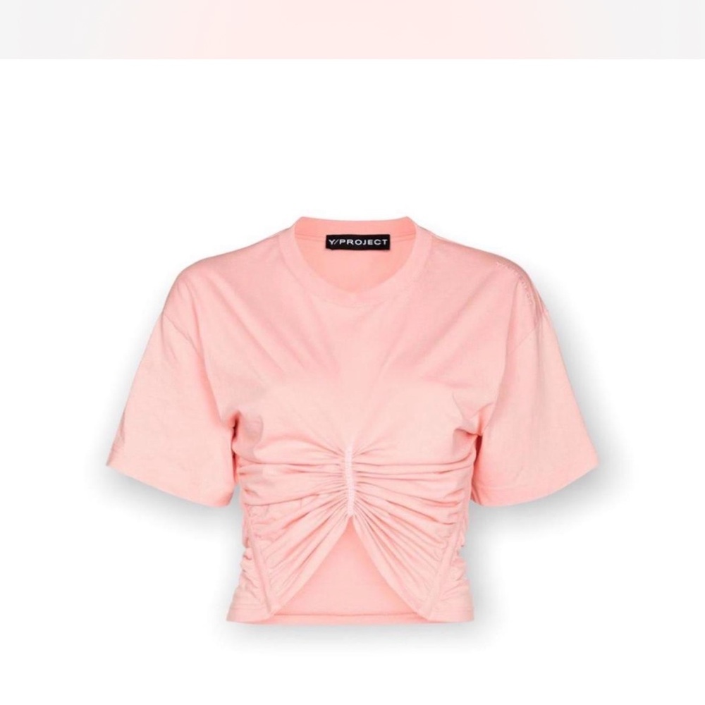 Y/PROJECT Ruched cropped cotton-jersey T-shirt size FR34
